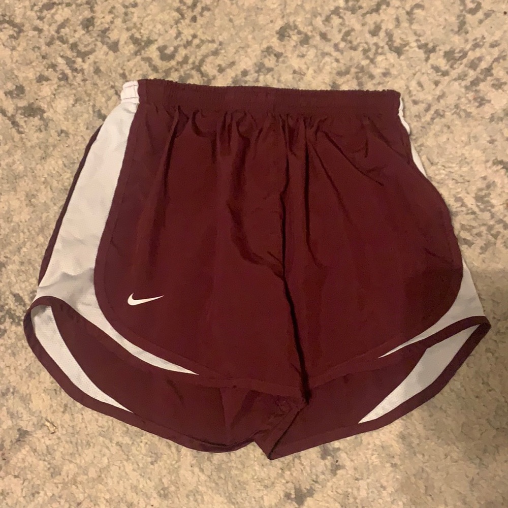 Maroon Nike Dri Fit shorts